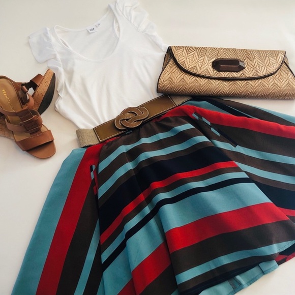 Hazel Striped Circle Mini Skirt - Picture 7 of 7